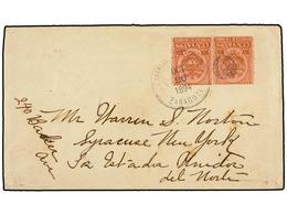 993 COLOMBIA. Sc.153 (2). 1894. ZARAGOZA A U.S.A. <B>10 Ctvos.</B> Castaño S. Rosa (2). Tránsitos Y Llegada Al Dorso. - Other & Unclassified