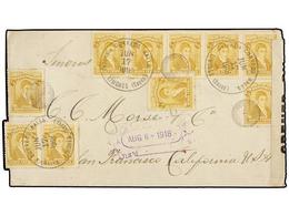 1040 COLOMBIA. 1918. LIMONES A USA. <B>1/2 Ctvo. </B>amarillo (10) Etiqueta De Censura USA. Precioso Franqueo. - Other & Unclassified