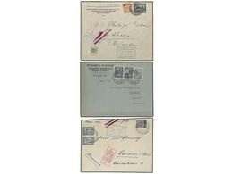1041 COLOMBIA. 1919-32. SCDTA. 3 Cartas Circuladas A Alemania Y Holanda. - Sonstige & Ohne Zuordnung