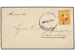 1065 COSTA RICA. 1887. COSTA RICA A ALEMANIA. Entero Postal De <B>10 Ctvos.</B> Naranja, Al Dorso Llegada. RARO. - Other & Unclassified