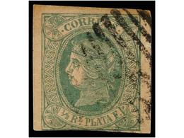 1094 ° CUBA. Ant.10F. <B>1/2 Real</B> Verde S. Anteado. <B>FALSO POSTAL</B> Extraordinariamente Raro, Muy Pocos Conocido - Otros & Sin Clasificación