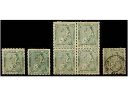 1103 (*) CUBA. Ant.23F. <B>50 Cts.</B> Verde. <B>FALSO POSTAL</B>. 2 Sellos Y Un Bloque De Cuatro En Nuevo Y Un Sello En - Andere & Zonder Classificatie