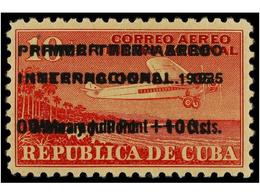 1128 * CUBA. Ed.276hh. 1935. <B>10 Cts. </B>rojo. <B>SOBRECARGA DOBLE. </B>MUY BONITO. Cat. 400 ?. - Otros & Sin Clasificación