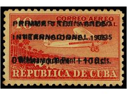 1129 * CUBA. Ed.276hh. 1935. <B>10 Cts.</B> Rojo. <B>SOBRECARGA DOBLE. </B>MUY BONITO. Cat. 400?. - Otros & Sin Clasificación