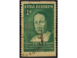 1135 ° CUBA. Ed.367sh. 1944. <B>1 Cto.</B> Verde <B>SIN DENTAR MARGEN HORIZONTAL, </B>pliegue Horizontal. Los Pocos Sell - Otros & Sin Clasificación