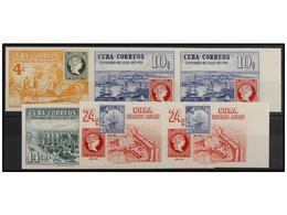 1143 ** CUBA. Ed.611/13s, 616s. 1955. 4 Valores En Parejas <B>SIN DENTAR. </B>LUJO. - Otros & Sin Clasificación