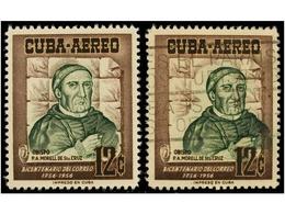 1148 ° CUBA. Ed.645. 1956. <B>12 Cts.</B> Castaño Y Verde <B>COLOR VERDE DESPLAZADO A LA DERECHA.</B> - Otros & Sin Clasificación