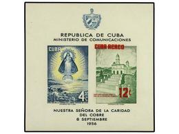 1152 ** CUBA. Ed.673. 1956. Hojita Bloque <B>COLOR ROJO DESPLAZADO A LA IZQUIERDA Y ARRIBA. </B>MUY RARA Y No Reseñada.  - Sonstige & Ohne Zuordnung