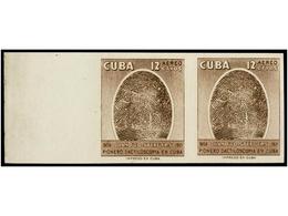 1159 ** CUBA. Ed.695s. 1957. <B>12 Cts.</B> Castaño. Pareja <B>SIN DENTAR. </B>LUJO. - Andere & Zonder Classificatie