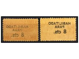 1190 * CUBA. Ed.884/85hc. 1961. <B>8 Cts. S. 15 Cts. </B>rojo Y <B>8 Cts. S. </B>carmín <B>HABILITACIÓN CALCADA AL DORSO - Sonstige & Ohne Zuordnung