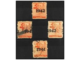 1197 ° CUBA. Ed.B-6 (3). 1942. <B>TUBERCULOSIS.</B> <B>1 Ctvo. </B>rojo. 3 Sellos, 2 Con <B>HABILITACIÓN DESPLAZADA </B> - Other & Unclassified