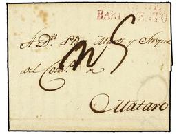 1199 CUBA. 1816 (5-Febrero). HABANA A ESPAÑA. Marca <B>ISLAS DE BARLOVENTO</B> Estampada En Cádiz En Colo LILA. Extraord - Other & Unclassified