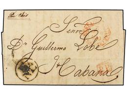 1203 CUBA. 1840. PARIS A LA HABANA. Fechador Francés <B>BUREAU MARITIME/CHAVRE</B> Y Marca <B>P.P.</B>  Manuscrito 'Par  - Sonstige & Ohne Zuordnung