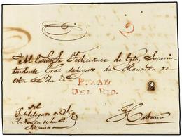 1207 CUBA. 1843. NUEVA FILIPINA A HABANA. Marca <B>PINAL/DEL RIO</B> En Rojo. - Sonstige & Ohne Zuordnung