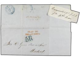 1209 CUBA. 1843 (20 Febrero). TRINIDAD DE CUBA A MADRID. Marca <B>ISLAS DE/BARLOVENTO</B> (nº3), Estampada En Cádiz Y Fe - Other & Unclassified