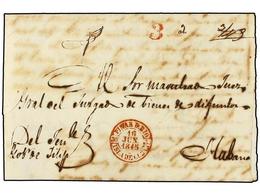 1218 CUBA. 1845. PINAR DEL RIO A LA HABANA. Fechador <B>PINAR D. RIO/ISLA DE CUBA</B> En Rojo. PRECIOSO. - Sonstige & Ohne Zuordnung