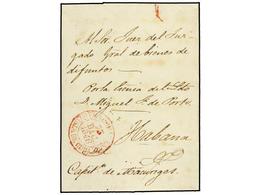 1226 CUBA. 1846. MACURIGES A HABANA. Fechador <B>MACURIGES/ISLA DE CUBA</B> En Rojo. RARO. - Sonstige & Ohne Zuordnung