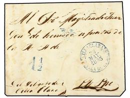 1246 CUBA. 1853. VILLACLARA A PUERTO PRÍNCIPE. Fechador <B>VILLACLARA/ISLA DE CUBA </B>en Azul. BONITA. - Sonstige & Ohne Zuordnung