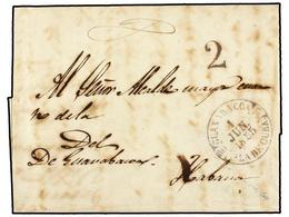 1252 CUBA. 18554. GUANABACOA A HABANA. Fechador <B>GUANABACOA/ISLA DE CUBA</B> En Color Azul Negro. MUY BONITA. - Other & Unclassified