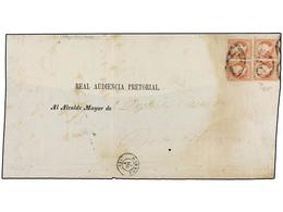 1258 CUBA. Ant.9(4). 1860. HABANA A PTO. PRÍNCIPE. <B>2 Reales</B> Rojo. Bloque De Cuatro En Frente De Plica Judicial. M - Sonstige & Ohne Zuordnung