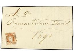 1274 CUBA. Ant.20. 1870. HABANA A VIGO (España). <B>20 Cts.</B> Castaño Rojo, Mat. <B>P.P. </B>en Negro, Al Dorso Fechad - Other & Unclassified