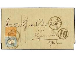 1275 CUBA. 1870. MATANZAS (Cuba) A GÉNOVA. Encaminada Hasta La Habana Por <B>VERGER Y CO. </B>(marca Al Dorso). A La Lle - Other & Unclassified