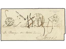 1278 CUBA. 1871. HABANA A PARIS. Circulada Por El Correo Inglés Via New York Marca Del Intercambio <B>GB/3F60c </B>y Lin - Other & Unclassified