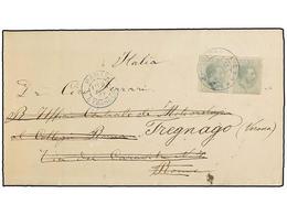 1300 CUBA. Ant.95(2). 1887. HABANA A ROMA (Italia) Y Reexpedido A VERONA. <B>1 Ctvo.</B> Verde (2). Tarifa De Impresos.  - Autres & Non Classés