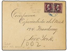 1306 CUBA. 1899 (18-Mar.). <B>SPAIN-USA WAR. </B>PALACIOS A NEW YORK. <B>3 Cts.</B> Lila (2) (un Sello Pequeño Defecto). - Sonstige & Ohne Zuordnung