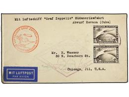 1333 CUBA. 1930 (19-5). ALEMANIA A CHICAGO (USA). Circulada Con Dos Sellos De <B>4 Mk. </B>castaño 'Sudamerika Fahrt' Po - Other & Unclassified