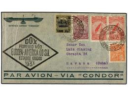 1343 CUBA. 1931 (4-VIII). RÍO DE JANEIRO A LA HABANA (Cuba). Circulada Con Sellos De Brasil De <B>200 Reis </B>(3), <B>5 - Other & Unclassified