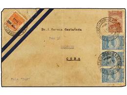 1344 CUBA. 1931 (4-VIII). RÍO DE JANEIRO A HOLGUIN (Cuba). Circulado Con Sellos De Brasil De <B>300 Reis</B> (3) Y <B>1. - Sonstige & Ohne Zuordnung