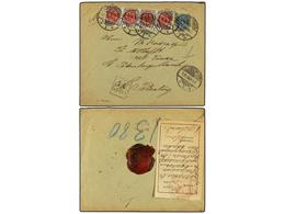 1396 DINAMARCA. 1898. COPENHAGEN To ST. PETERSBURG. <B>4 Ore</B> And <B>8 Ore</B> Strip Of Four, Redirected In Russia An - Other & Unclassified