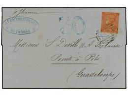 1406 ANTILLAS DANESAS. 1867. Letter Sent From ST. THOMAS BRITISH POST OFFICE To GUADELOUPE, Franked With <B>4d</B> Tied  - Sonstige & Ohne Zuordnung