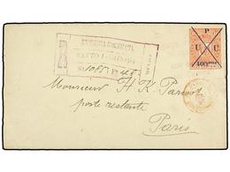 1414 REPUBLICA DOMINICANA. 1891. SANTO DOMINGO A FRANCIA. Entero Postal De <B>40 Ctvos. S. 10 Ctvos.</B> Rosa, Circulado - Otros & Sin Clasificación