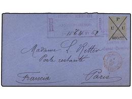 1415 REPUBLICA DOMINICANA. 1891. SANTO DOMINGO A PARÍS. Entero Postal De <B>60 Ctvos. S. 15 Ctvos. </B>amarillo. Circula - Otros & Sin Clasificación