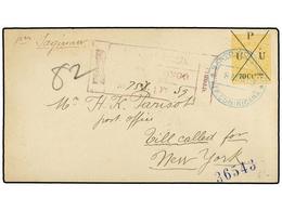 1416 REPUBLICA DOMINICANA. 1891. SANTO DOMINGO A USA. Entero Postal De <B>70 Ctvos. S. 15 Ctvos.</B> Amarillo, Circulado - Otros & Sin Clasificación