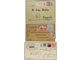 1429 REPUBLICA DOMINICANA. 1908-31. Conjunto De 3 Cartas Certificadas Al Exterior. - Otros & Sin Clasificación