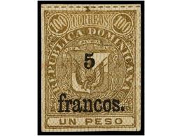 1433 ° DOMINICANA. Yv.60. 1883. <B>5 Francs S. 1 Peso</B> Oro. Muy Bonito Ejemplar. - Other & Unclassified
