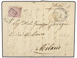 1446 EGIPTO. Sg.15. 1864 (Oct. 19). Entire Letter With Fine Printed Heading, Mailed From ALEXANDRIA To MILAN And Franked - Sonstige & Ohne Zuordnung