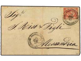 1448 EGIPTO. 1869. Cover To ALEXANDRIA Franked By 1867 <B>1 Pi.</B> Red Tied By <B>CONSTANTINOPOLI</B> Cds In Black With - Otros & Sin Clasificación