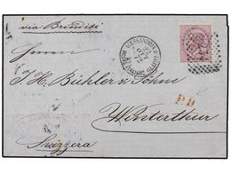 1453 EGIPTO. Sg.15a. 1872 (Oct. 22). Cover To WINTERTHUR (Switzerland) Endorsed 'via Brindisi' Franked By Italy 1863 <B> - Other & Unclassified