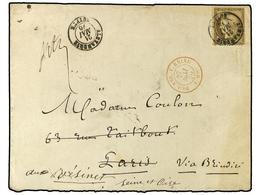 1455 EGIPTO. 1876 (May 21). Cover To Paris Franked By France 1871-75 <B>30c</B>. Brown Tied By <B>'Alexandrie-Egypte'</B - Other & Unclassified