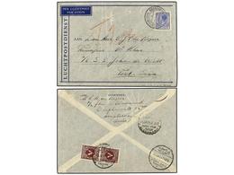 1472 EGIPTO. 1938. AMSTERDAM (Netherlands) To PORT SAID. <B>12 1/2 </B>blue, Taxed On Arrival With Egyptian <B>8 M.</B>  - Autres & Non Classés