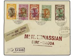 1492 ETIOPIA. 1929 (26-XII). ADDIS To DIRE DAOUA. <B>FIRST FLIGHT</B>. Franked With Type 2 Overp. Handstamped Inverted,  - Sonstige & Ohne Zuordnung