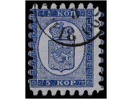 1508 ° FINLANDIA. Mi.3B. 1860. <B>5 K.</B> Blue. Fine. Michel.350?. - Other & Unclassified