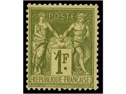 1599 * FRANCIA. Yv.82. 1876-78. <B>1 Fr.</B> Olive. Well Centered. Fresh Colour. Yvert.225. - Sonstige & Ohne Zuordnung