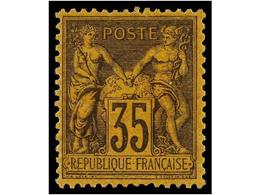 1606 * FRANCIA. Yv.93. 1877-80. <B>35 Cts.</B> Violeta S. Amarillo. Muy Bonito Ejemplar. Yvert.750?. - Sonstige & Ohne Zuordnung