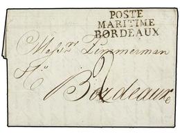 1663 FRANCIA. 1805 (26 Febrero). PHILADELPHIA A BORDEAUX. Marca De Entrada <B>POSTE/MARITIME/BORDEAUX.</B> Excelente Est - Sonstige & Ohne Zuordnung