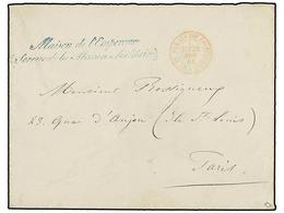 1736 FRANCIA. 1861. Envelope To PARIS With <B>BAU. DE PALAIS DE COMPIENGE</B> In Red And <B>MAISON DE L'EMPEREUR </B>in  - Sonstige & Ohne Zuordnung